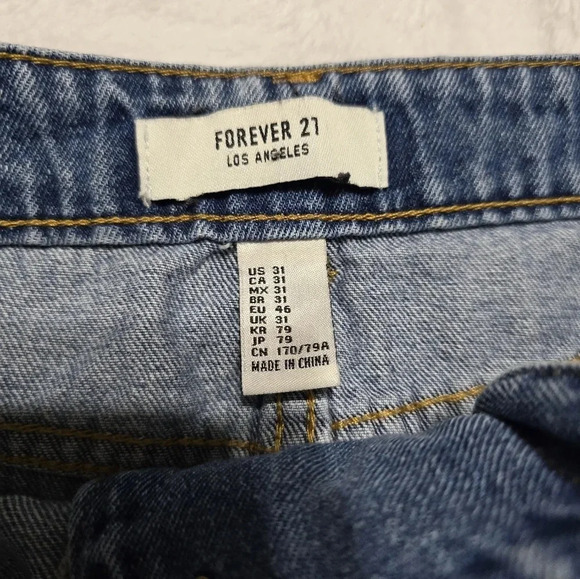 Forever 21 Y2K Lace Up Denim Mini Skirt, Medium Blue Wash, Size 31, EUC! - Picture 9 of 9